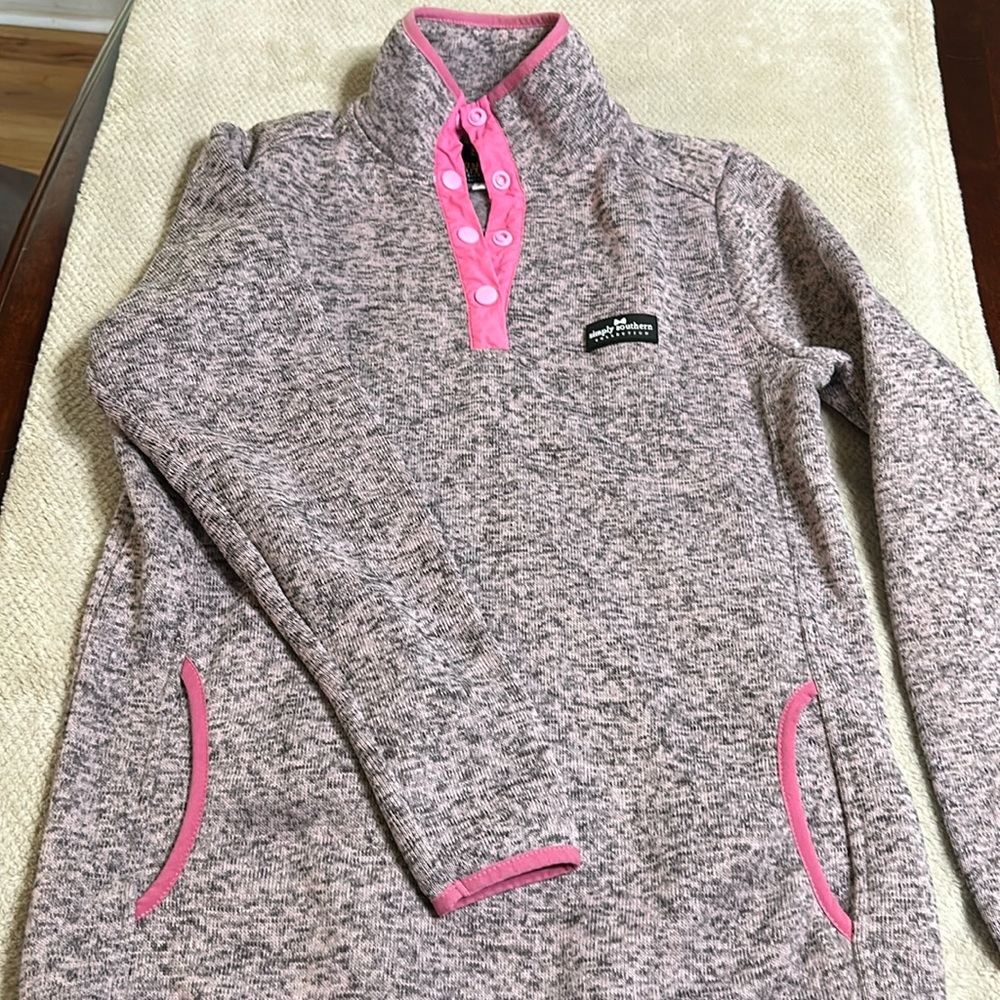 Women’s Simply Southern fleece pullover size Medium pink